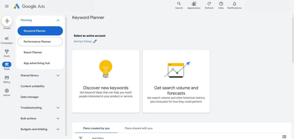 google keyword planner seo tool