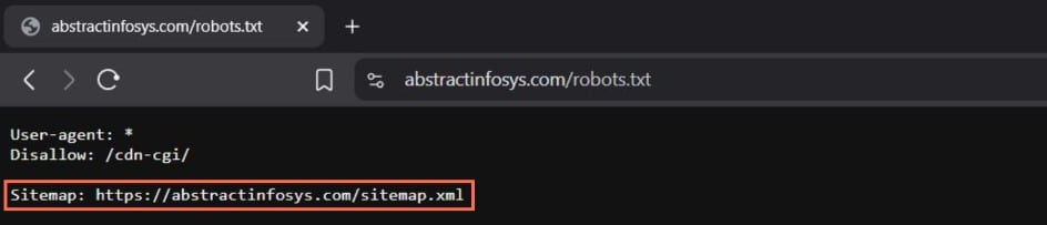 sitemap location in robots.txt file