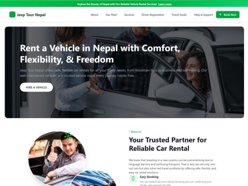 website of jeep tour nepal by abstract infosys