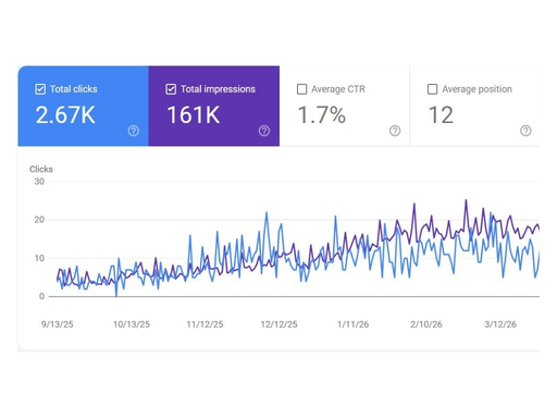 seo growth chart of abstract infosys client from fashion industry