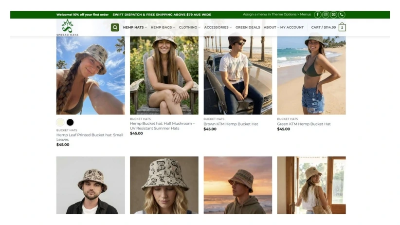 revamped product listings of a ecommerce store